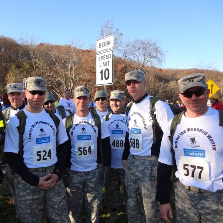 Photo of a group of young men in the US Army Wounded Warrior Careers program.