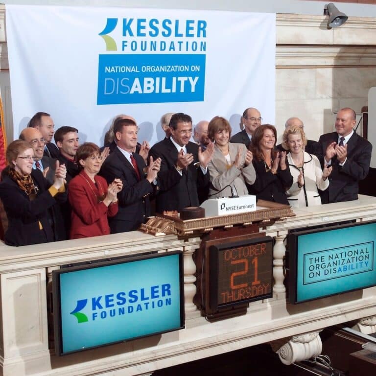 Members of the Kessler Foundation and NOD at the NY Stock Exchange.