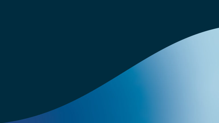 A blue curved shape against a dark blue background