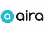 Logo for AIRA, featuring a light blue circle with the letter A in it