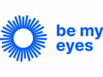 Be My Eyes logo, featuring company name and a circle with lines around it