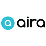 AIRA stylized in lowecase letters with an A in a blue circle
