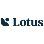 Lotus logo featuring a typographical lotus symbol